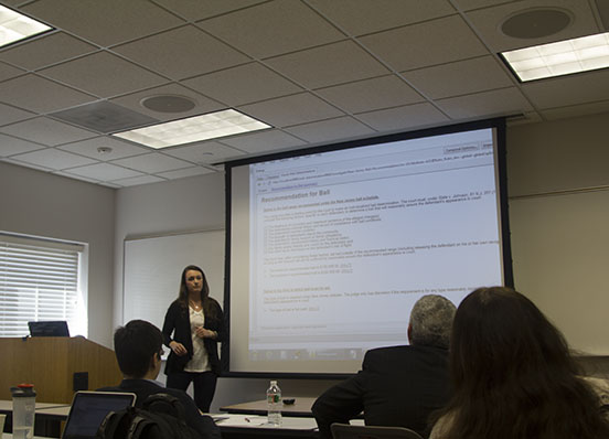 Student presents legal policy application solutions